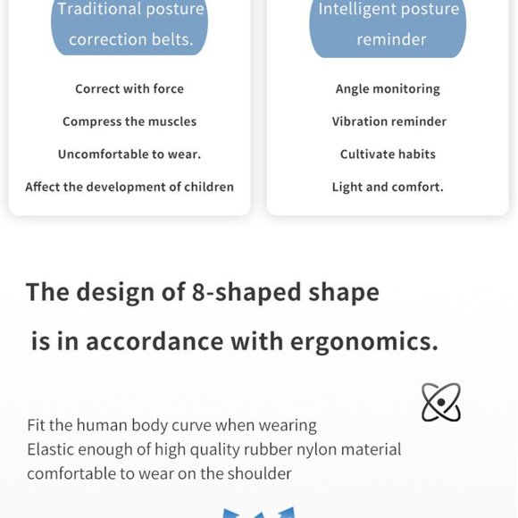 Smart Posture Corrector for Women Men Kids, Electronic Posture Reminder with Sen - Picture 7 of 12